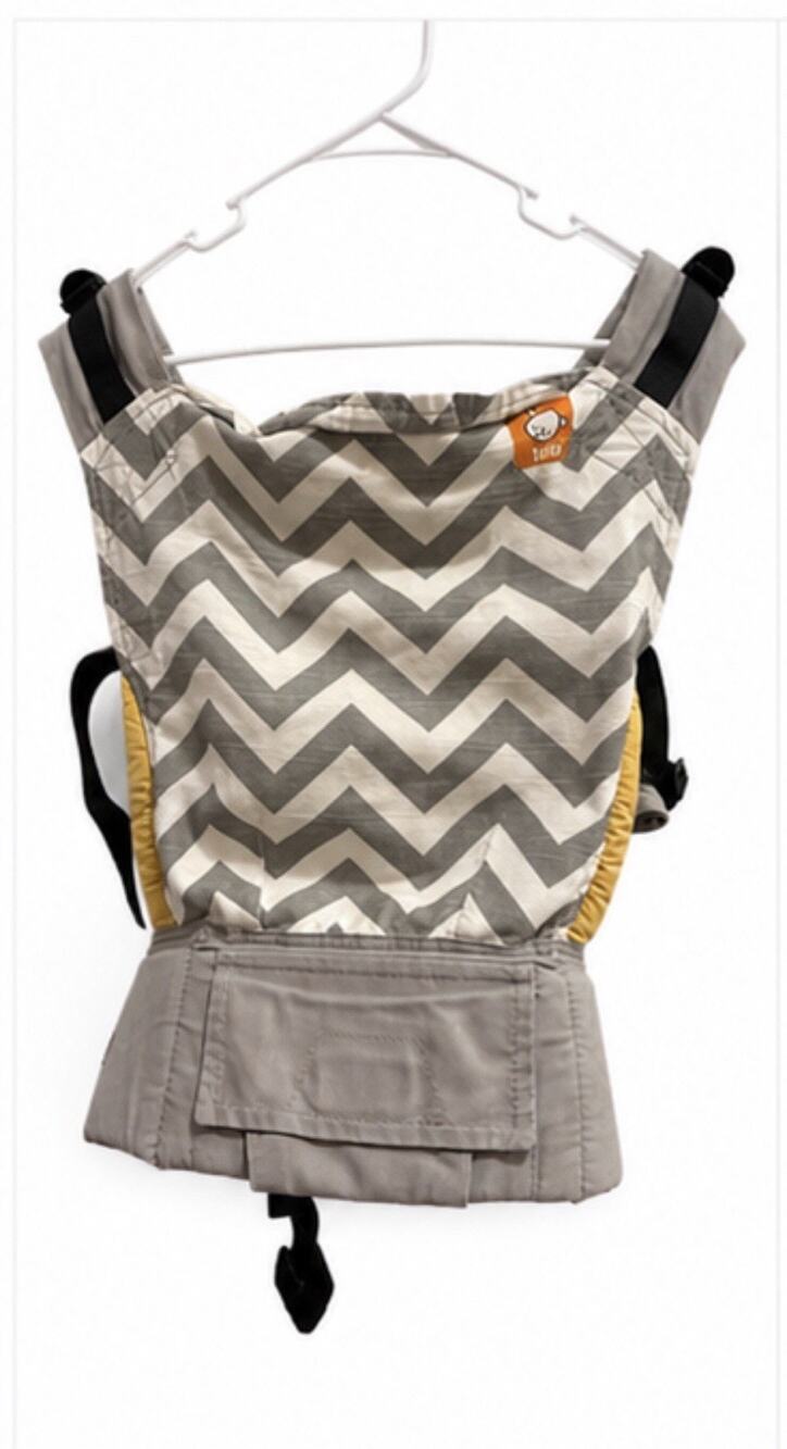 Tula Baby Toddler Carrier Free To Grow Yellow Grey Chevron With Newborn Insert